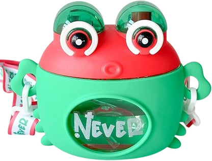 Creative Cartoon Crab Kids Water Bottle – 500ml Portable Straw Cup with Strap - Kinder Kreato