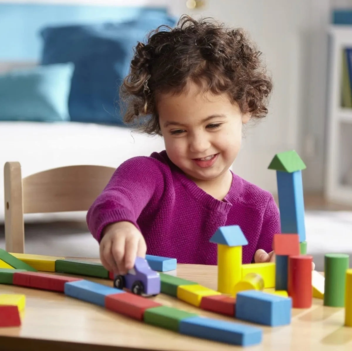 Wooden Building Toy Sensory Geometry Wooden Blocks - Kinder Kreato