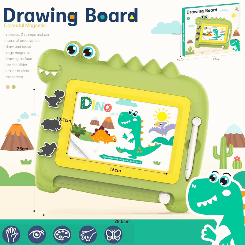 Dino Magnetic Drawing Board for Kids - Kinder Kreato