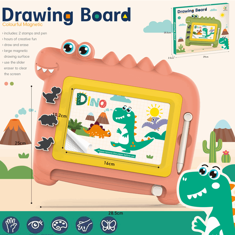 Dino Magnetic Drawing Board for Kids - Kinder Kreato