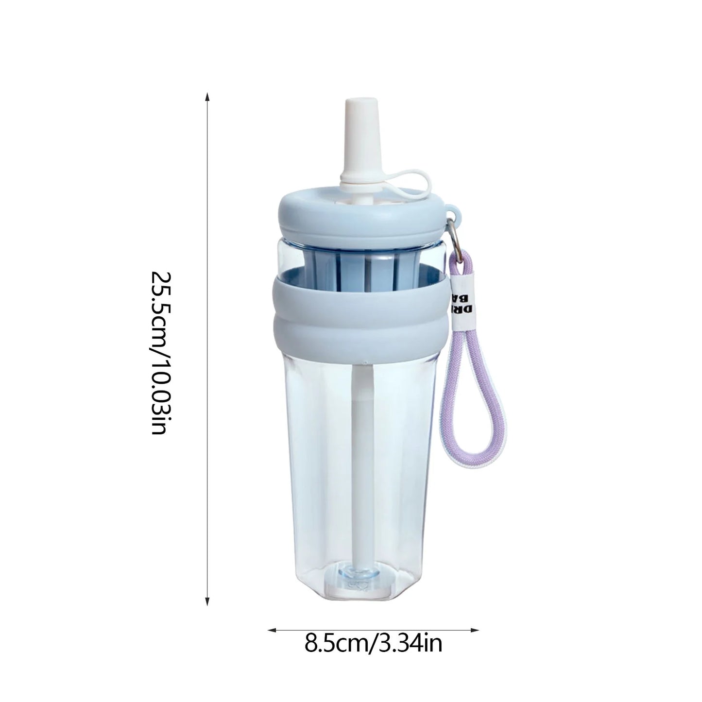 Flower Tea Cup Plastic Straw Cup With Handle Flower - Blue - Kinder Kreato