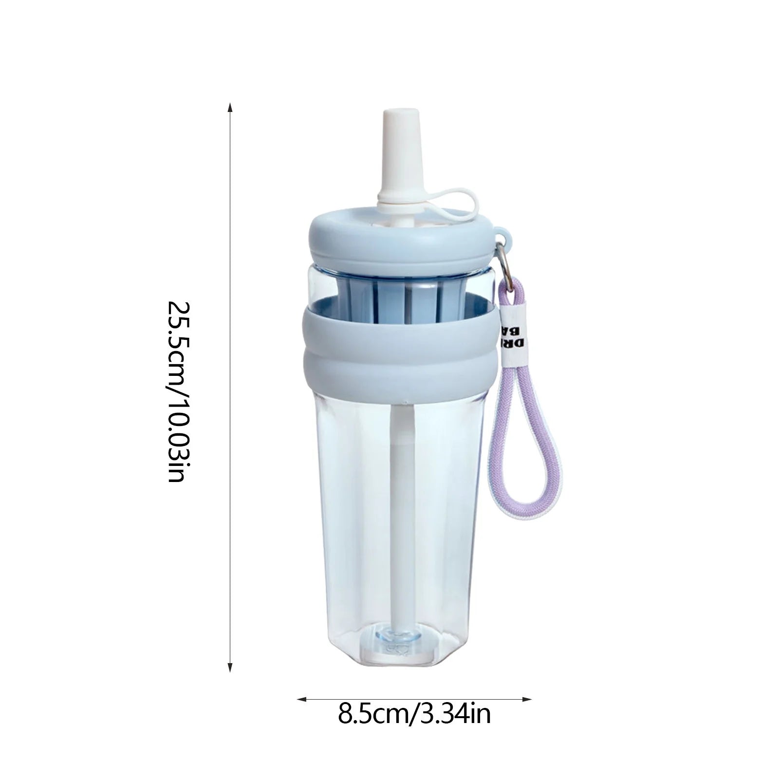 Flower Tea Cup Plastic Straw Cup With Handle Flower - Blue - Kinder Kreato