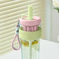 Flower Tea Cup Plastic Straw Cup With Handle Flower - Pink - Kinder Kreato