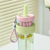 Flower Tea Cup Plastic Straw Cup With Handle Flower - Pink - Kinder Kreato