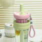Flower Tea Cup Plastic Straw Cup With Handle Flower - Pink - Kinder Kreato