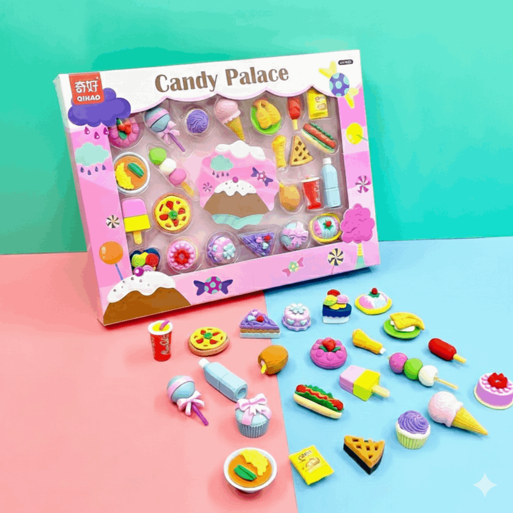 Candy Palace Set of 23 Multicolor Erasers - Kinder Kreato