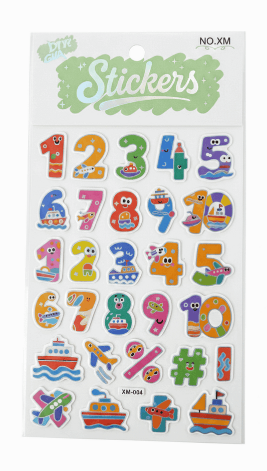 Set of 3 Learning Foaming Stickers (Numbers • Alphabets • Haroof-e-Tahaji) - Kinder Kreato