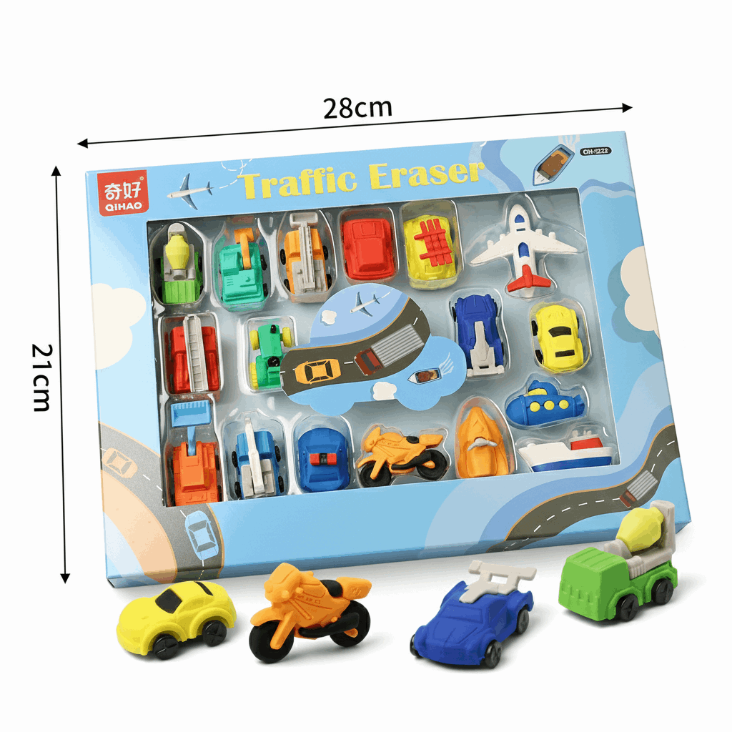 3D Traffic Eraser Set - Kinder Kreato
