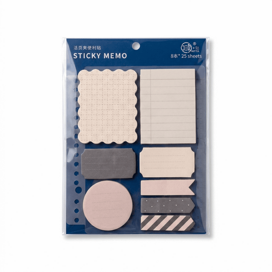 Set of 8 Sticky Notes – Colorful Self-Adhesive Memo Pads - Kinder Kreato