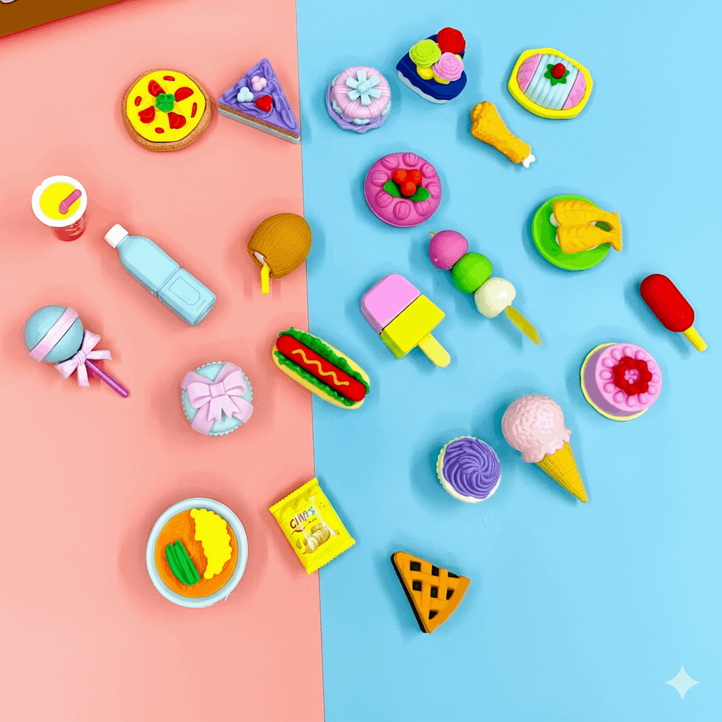 Candy Palace Set of 23 Multicolor Erasers - Kinder Kreato
