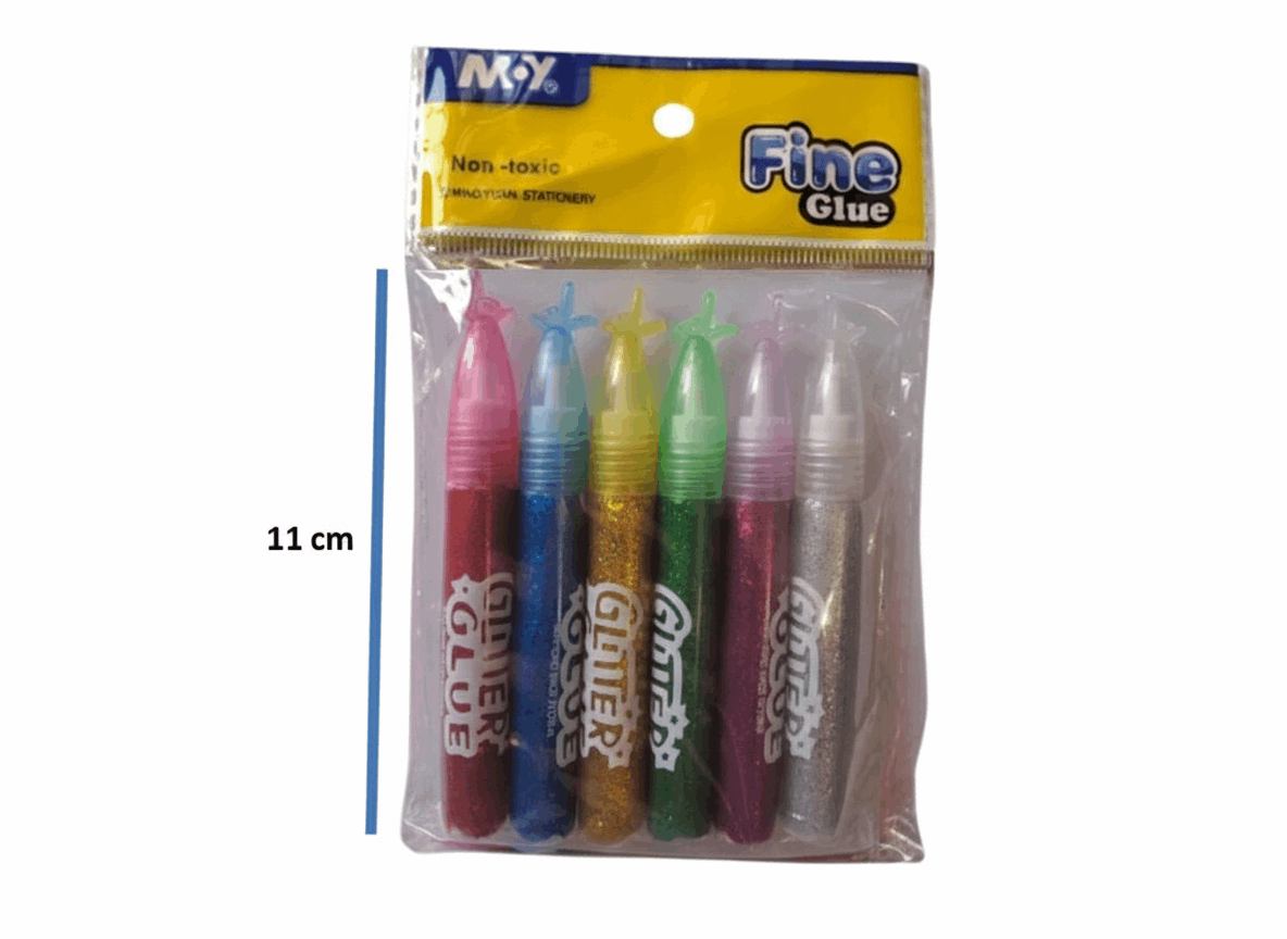 6 Pcs Glitter Glue Pack - Kinder Kreato