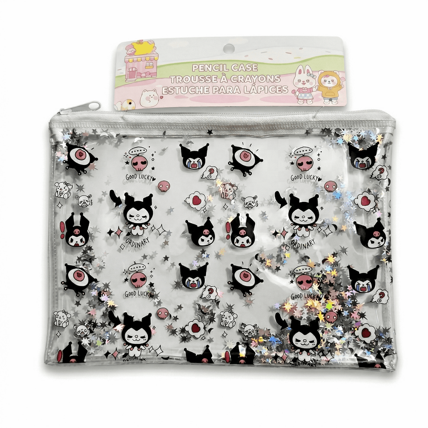 Kuromi Transparent Stationery Zipper Pouch – Clear Multipurpose Organizer Bag - Kinder Kreato