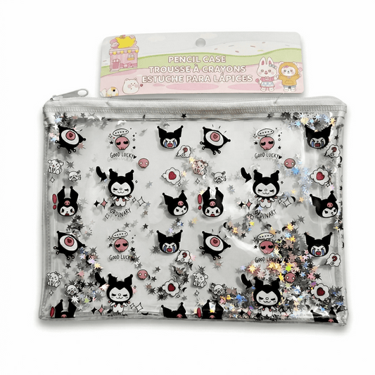 Kuromi Transparent Stationery Zipper Pouch – Clear Multipurpose Organizer Bag - Kinder Kreato