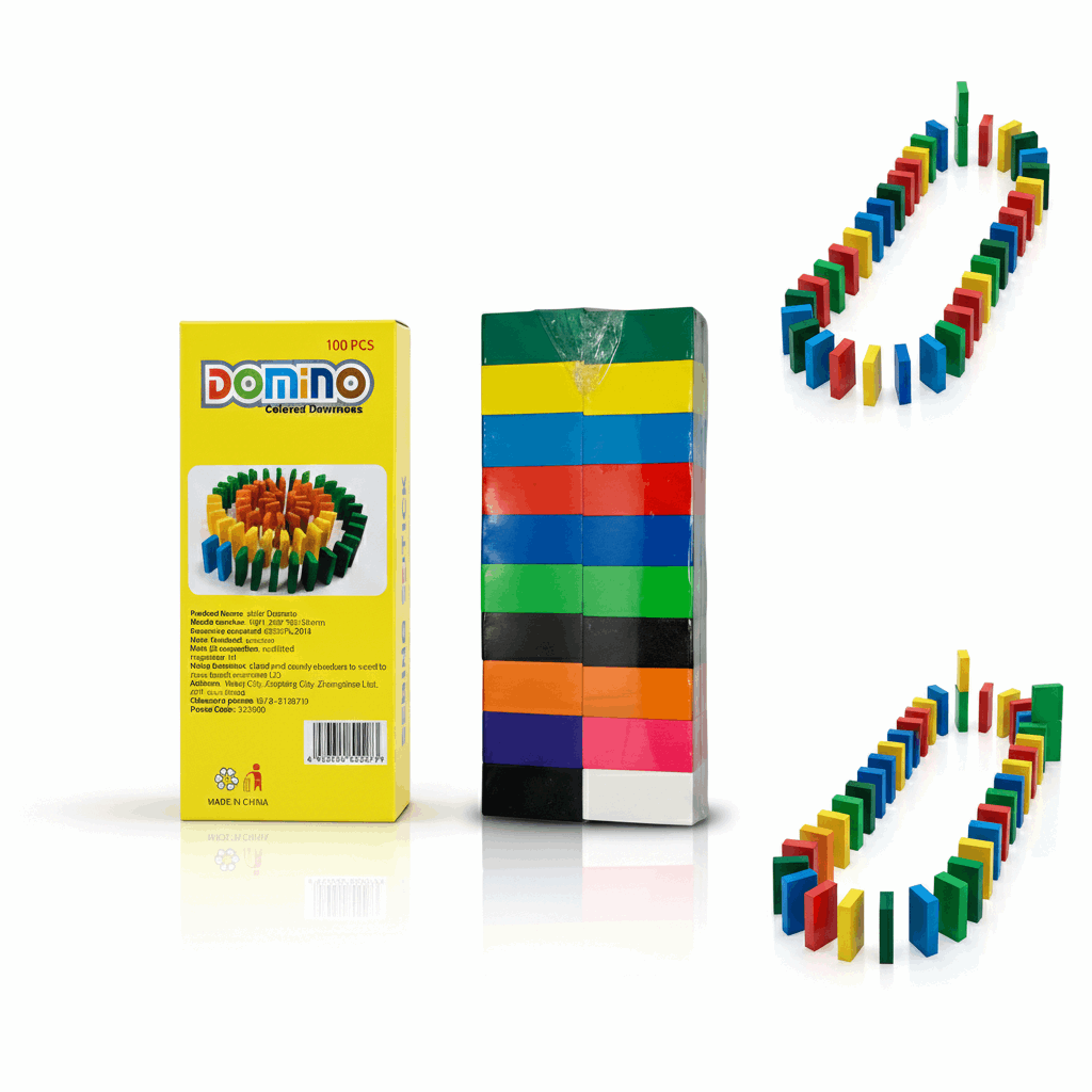 100 Pcs Wooden Dominoes Set - Kinder Kreato