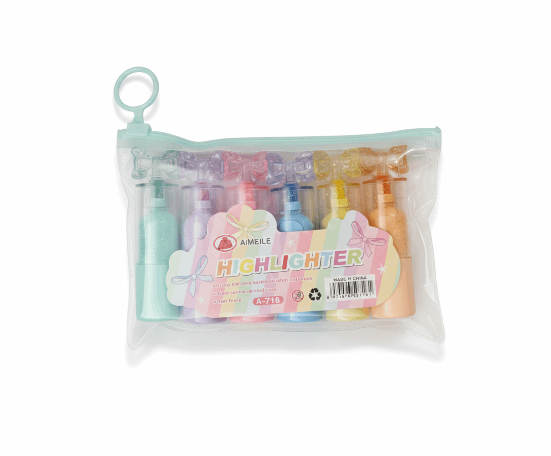 Bow Pastel Color – Highlighter Set of 6 - Kinder Kreato