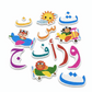 Set of 3 Learning Foaming Stickers (Numbers • Alphabets • Haroof-e-Tahaji) - Kinder Kreato