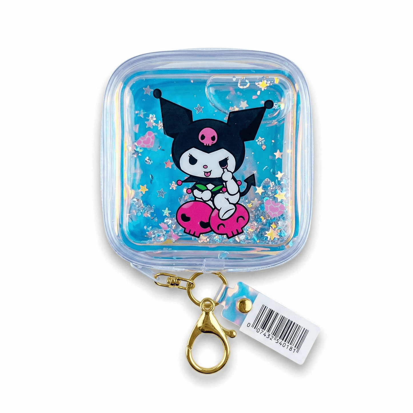 Kuromi Coin Purse | Glitter Mini Pouch with Keychain & Wrist Strap - Kinder Kreato