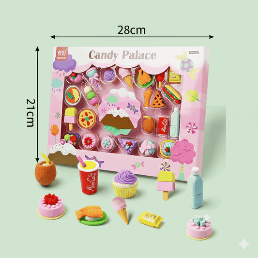Candy Palace Set of 23 Multicolor Erasers - Kinder Kreato