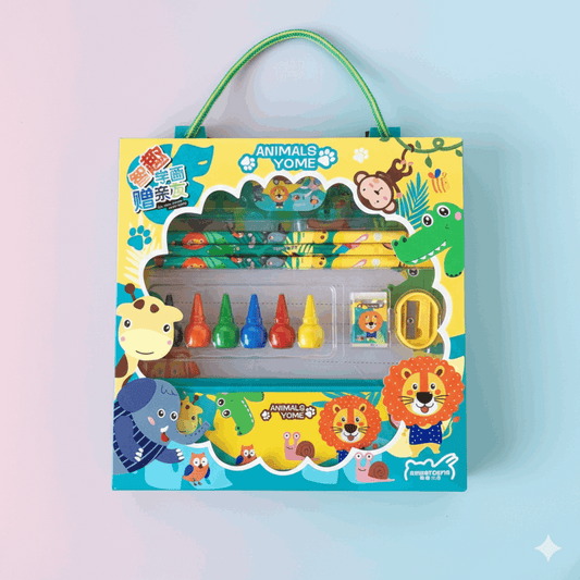 Cartoon Animals Theme Stationary Set - Kinder Kreato