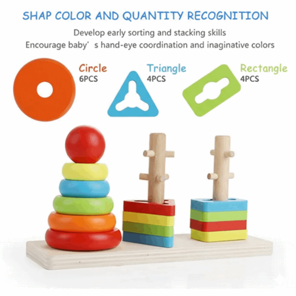 Set of Column - Rainbow Tower - three column - 18 Pcs - Kinder Kreato
