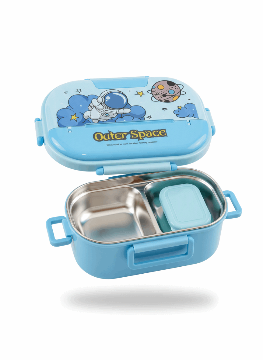 Kids’ Astronaut Stainless Steel Lunch Box - Kinder Kreato