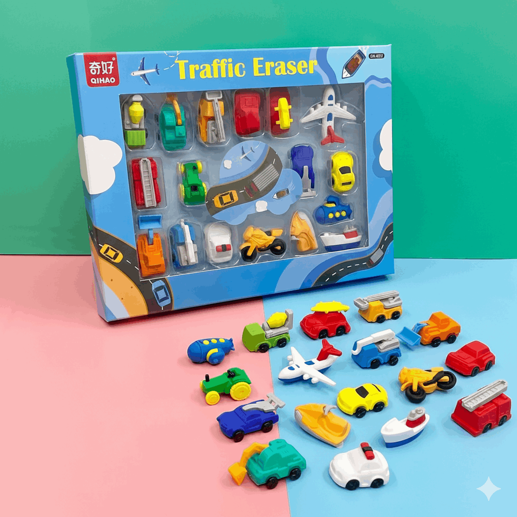 3D Traffic Eraser Set - Kinder Kreato