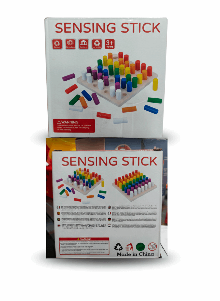 Educational Colour Cognition Sorting & Stacking Wooden Peg Board - Kinder Kreato