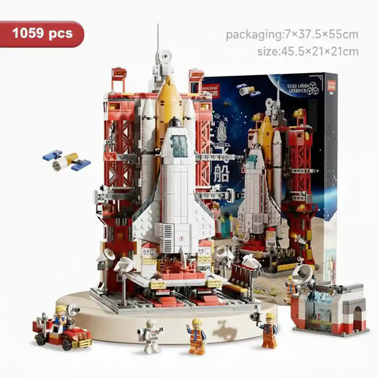 1059 Pcs Space Shuttle Rocket Building Blocks Toy | Large Rocket with Astronaut Minifigures - Kinder Kreato