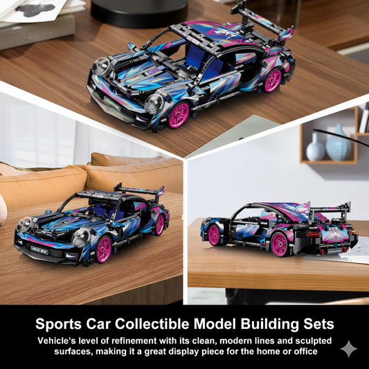 455-Piece Building Blocks Sports Car Toy | DIY Collectible Car Model Kit (1:18 Scale)