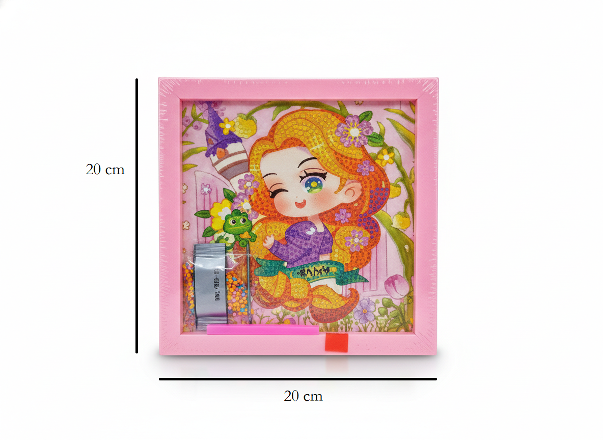 Diamond Paintings Princess Set – 4 Designs (20x20 cm Each) - Kinder Kreato