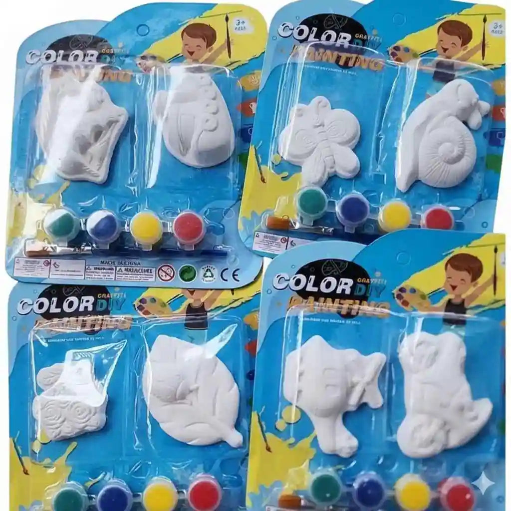Plaster Mould Painting Kit for Kids – DIY Creative Craft Set | Pack of 2 - Kinder Kreato