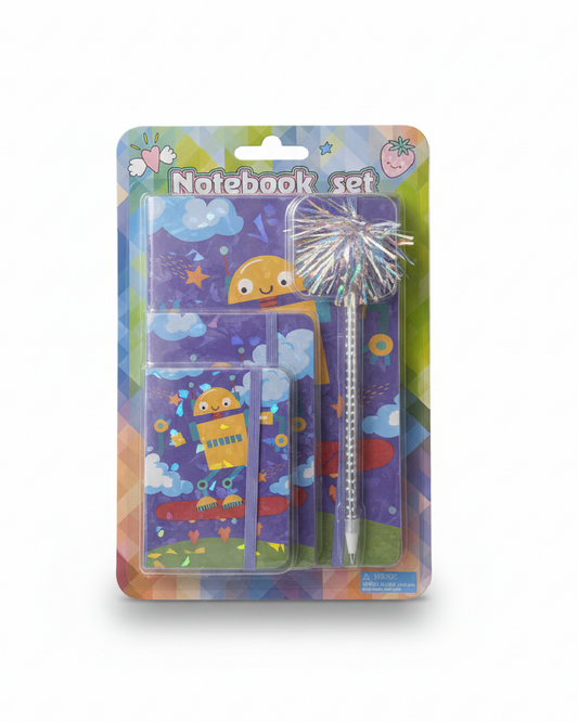 Robot Notebook 3PC Set – Cute & Adorable - Kinder Kreato