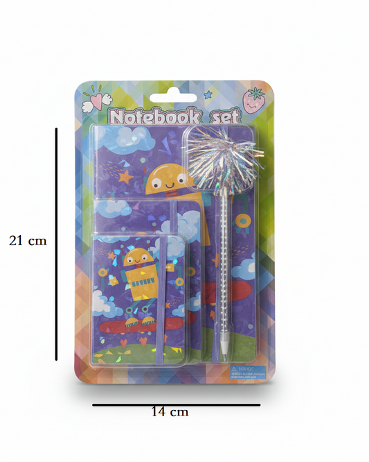 Robot Notebook 3PC Set – Cute & Adorable - Kinder Kreato