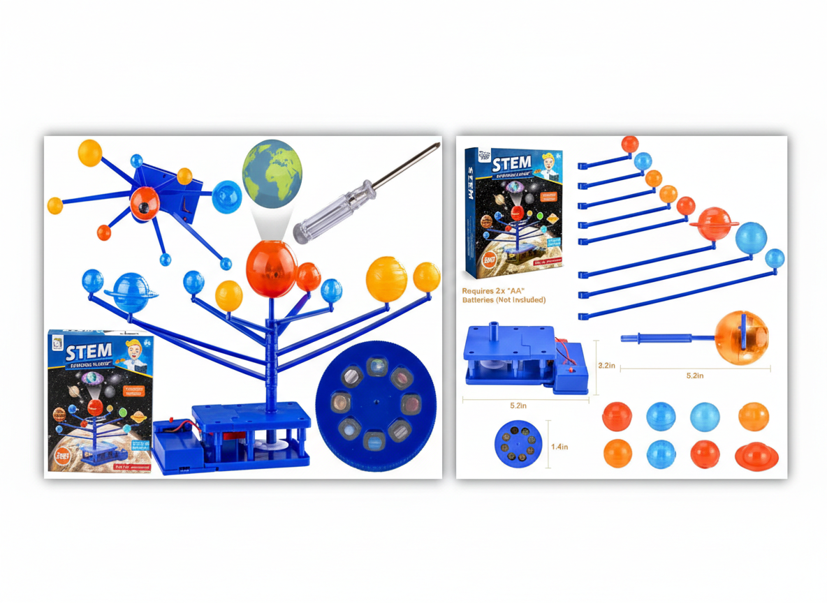 STEM Science Kit – Rotating Planet Model | DIY Solar System Model Kit for Kids