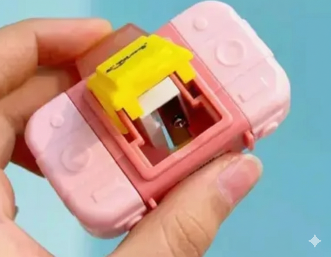 Yalong 3-in-1 Camera Sharpener with Eraser & Duster - Kinder Kreato