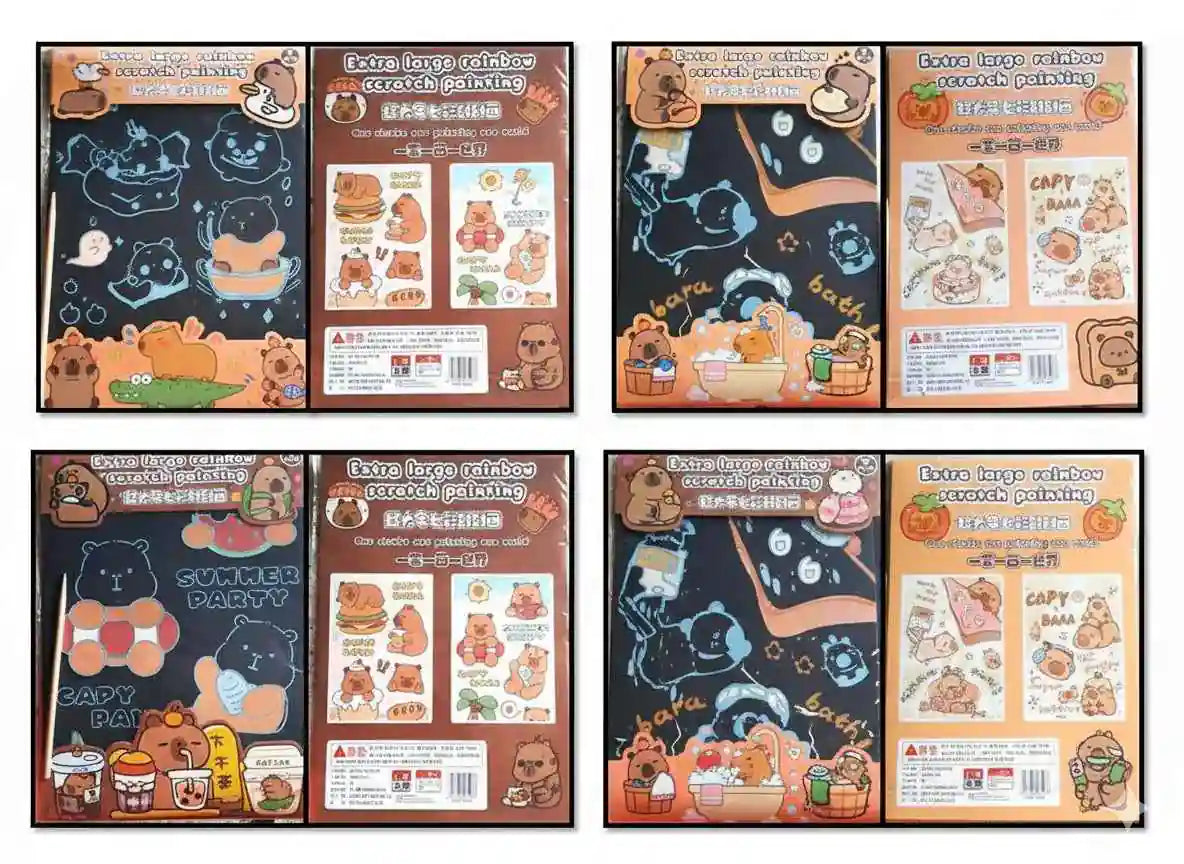 Extra Large Rainbow Scratch Painting Sheets – A4 Size | Pack of 2 - Kinder Kreato