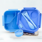 BPA-Free Square Lunch Box with Spoon, Fork & Sauce Box