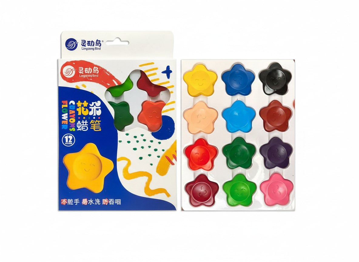 Premium Flower Crayons – 12 Colorful Crayons - Kinder Kreato