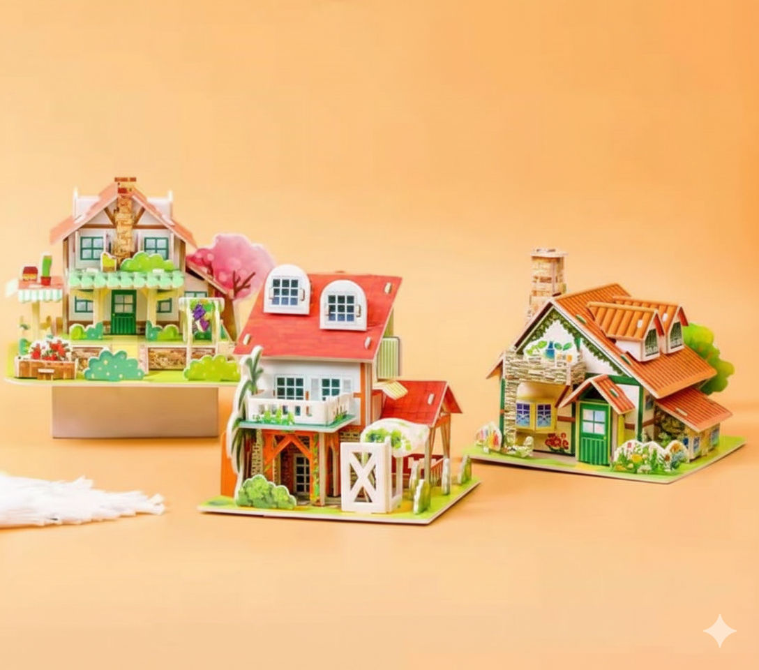 3D DIY Puzzle Model House – Paper Jigsaw Building Kit for Kids | Educational Early Learning Toy