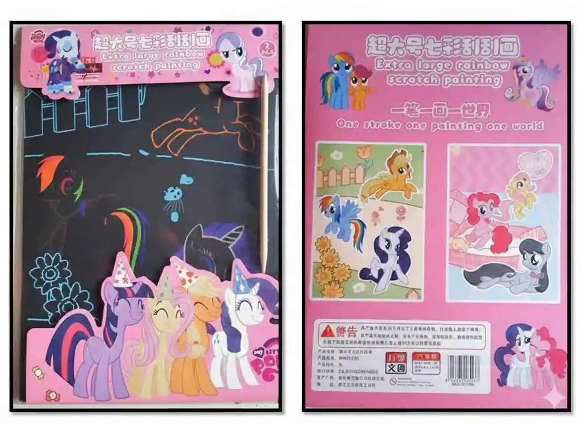 Extra Large Rainbow Scratch Painting Sheets – A4 Size | Pack of 2 - Kinder Kreato