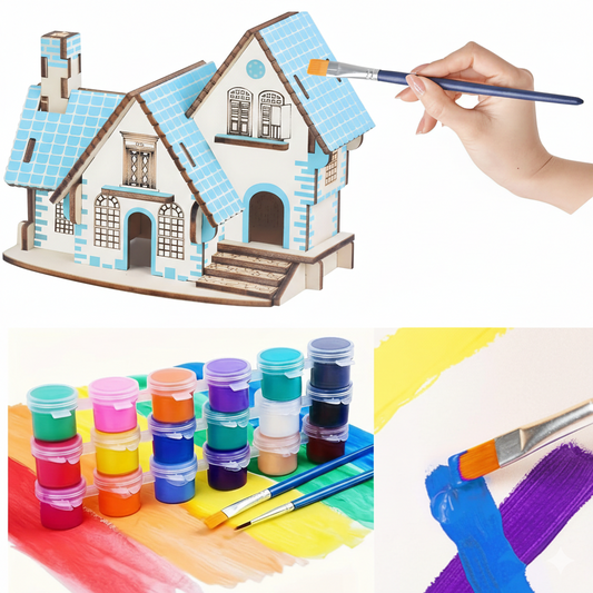 Wooden Puzzle Painting Kit for Kids – DIY Color & Learn Educational Puzzle Toy