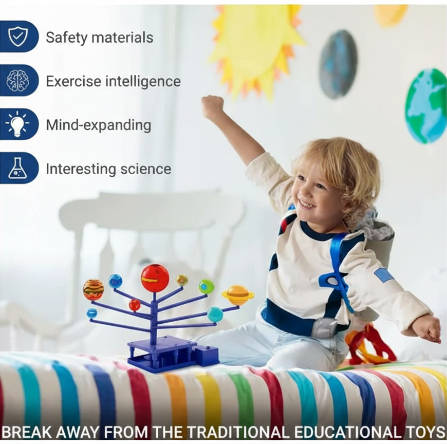 STEM Science Kit – Rotating Planet Model | DIY Solar System Model Kit for Kids