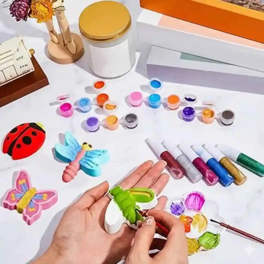 Plaster Mould Painting Kit for Kids – DIY Creative Craft Set | Pack of 2 - Kinder Kreato