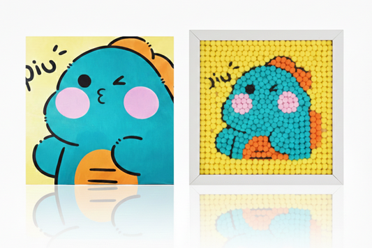 Pom Pom Balls Canvas Art for Kids | Creative DIY Craft (20×20 cm)