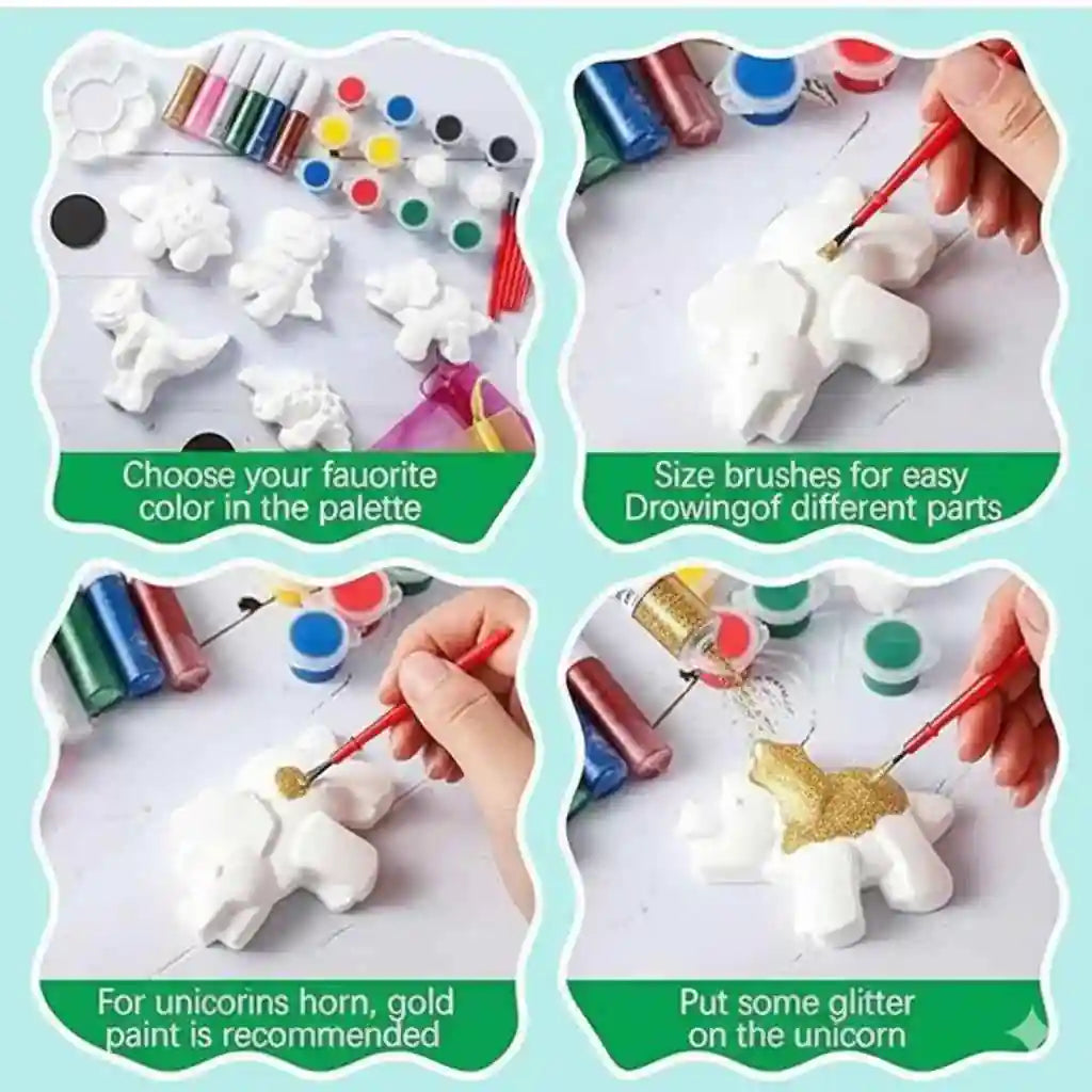 Plaster Mould Painting Kit for Kids – DIY Creative Craft Set | Pack of 2 - Kinder Kreato