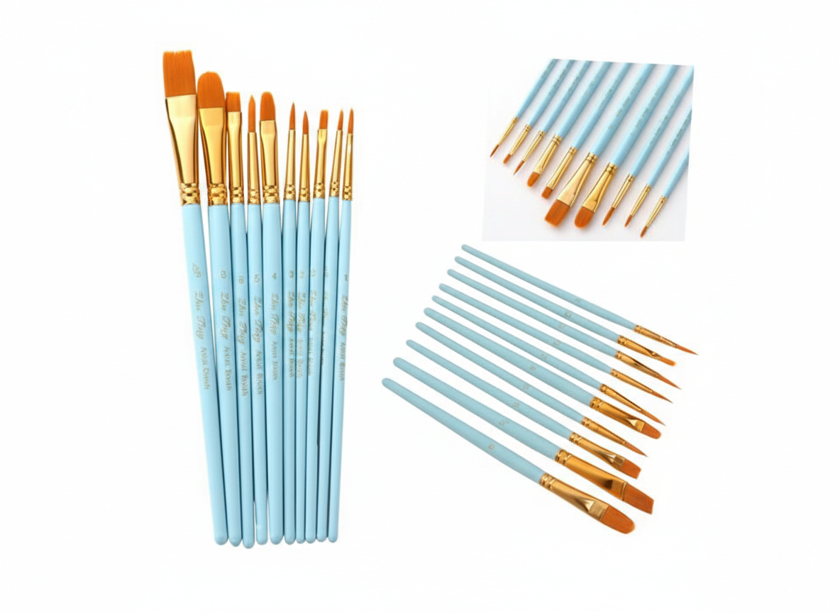 Paint Brush Set – Multi Shape Brushes for Watercolor, Acrylic & Oil Painting