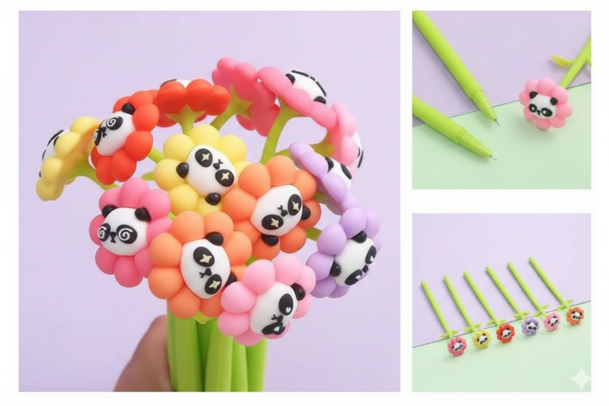 Cute Panda Gel Pens for Kids – Set of 2 - Kinder Kreato