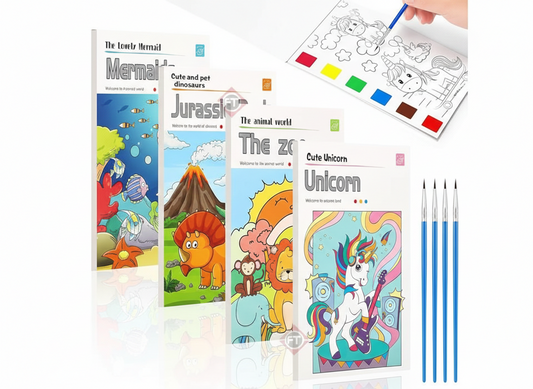 Watercolor Pocket Book with Paint Brush – 12 Sheets