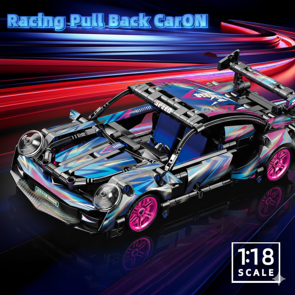 455-Piece Building Blocks Sports Car Toy | DIY Collectible Car Model Kit (1:18 Scale)