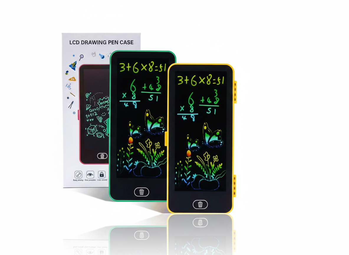 2-in-1 LCD Drawing Pen Case for Kids – Digital Writing pad with Pencil Box